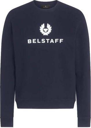 Belstaff Donkere Inkt Signature Crewneck Sweatshirt - Heren - Sweatshirts - Blauw - L - Katoen - Hoodies & sweatvesten