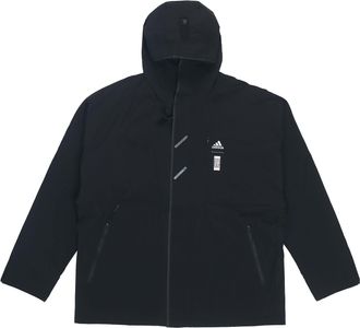 adidas Mens adidas Wj Wv Jkt Martial Arts Series Logo Hooded Fleece Lined Sports Jacket Black HE5117