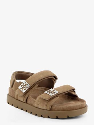 Tory Burch Womens Suede Sandals Mellow Sport Brown
