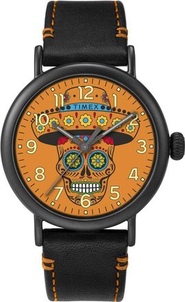 Timex Waterbury Standard Dia De Los Muertos Mens Black Watch TW2V67700 Leather - One Size