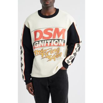 Diet Starts Monday DSM Ignition Long Sleeve Waffle Graphic T-Shirt in Antique White/black at Nordstrom, Size Medium