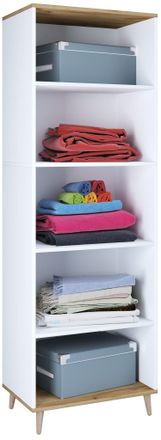 VCM Estanter&iacute;a De Madera Vcm 5 Compartimentos Dimensiones: Al. 240 X An. 70 X T. 39 Cm Zapatero Armario Multiusos - Landos (blanco / Roble De Miel)