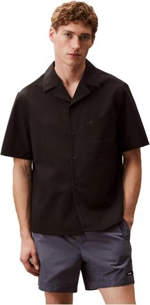 Calvin Klein Classic Short Sleeve Beach Shirt, Black (UK, Alpha, XL, Regular, Regular, Black)