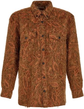 Dries Van Noten Overhemden - Heren - Casual Overhemden - Oranje - M - Overhemden