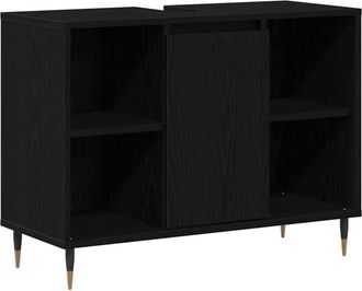 vidaXL Vidaxl - Gabinete de Baño con estante Roble negro 80 x 33 x 60 cm