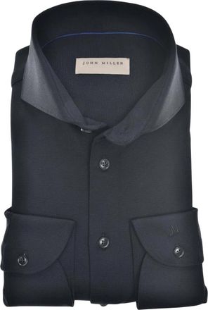 John Miller Zwart Overhemd met Lange Mouwen - Heren - Casual Overhemden - Zwart - XS - Overhemden