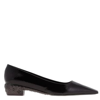Ferragamo Riace Laminated Leather Pumps, Size 7 C