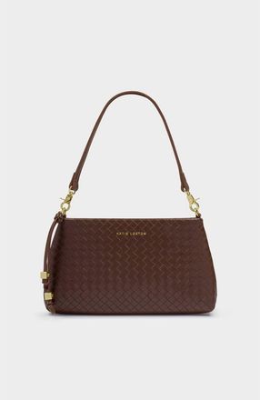 Katie Loxton Nova Small Shoulder Bag in Dark Chocolate Woven at Nordstrom
