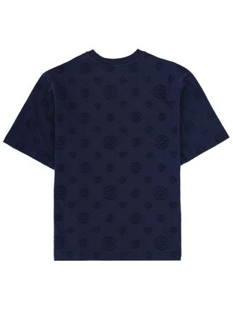 Casablanca Monogram-Embroidered Organic Cotton T-Shirt - Blue