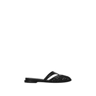 Premiata Raffia and Nappa Leather Sandals - female - Premiata - Mules - Black - 6 UK - Shoes