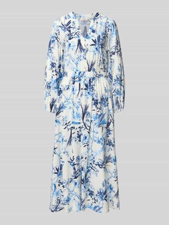 robe l&eacute;g&egrave;re Midikleid aus Viskose-Mix im Allover-Look in Hellblau, Gr&ouml;&szlig;e 34