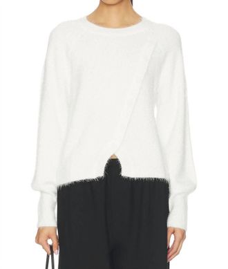 bobi Diagonal Raglan Cardigan In Soft White