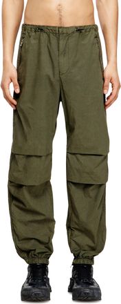 Diesel Cotton cargo pants with side bands - Pants - Man - Green