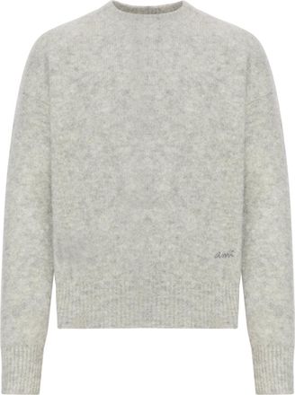 Ami Embroidered Logo Alpaca Sweater