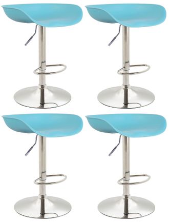 Clp Clp - Set Di 4 Sgabelli Da Bar Anaheim In Plastica Blu Cromo