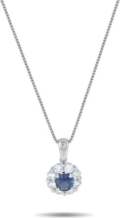 Luxury Bazaar Platinum 0.66ct Diamond and Sapphire Pendant Necklace MF15-041326
