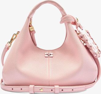 Ganni Pink Grained Mini Hobo Bag