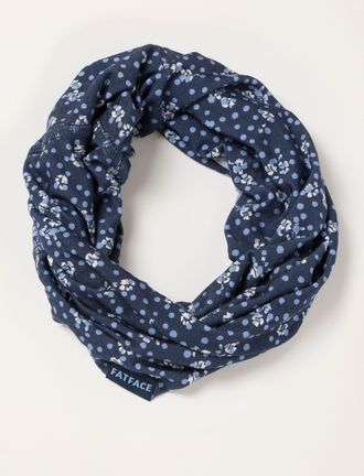 Fat Face FatFace Navy Floral Spot Print Multi Snood