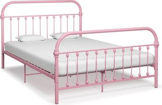 vidaXL Estructura De Cama Sin Colch&oacute;n Metal Rosa 120x200 Cm Vidaxl