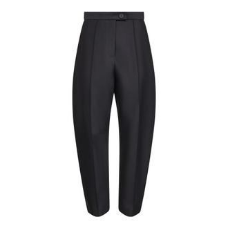 Khaite Broeken, Dames, Zwart, S, Wide Broeken