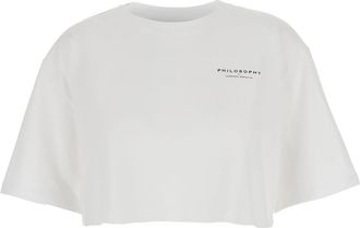Philosophy di Lorenzo Serafini White Cropped T-shirt