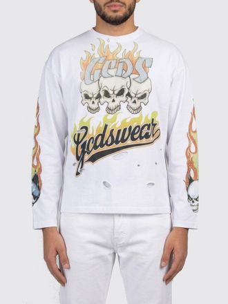 GCDS T-shirt in cotone con stampa Skull e fiamme Gcds