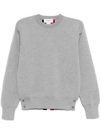 Thom Browne crew-neck jumper - men - Merino - 3 - Grey