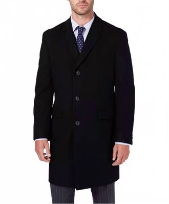 Nautica Mens Classic Fit Batten Overcoat In Black