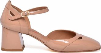 Masami Pink Block Heel Patent Leather Pumps