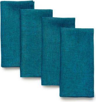 Solino Home Linen Dinner Napkins Set of 4, 20 x 20 Inch for Dining Table, Holiday and Everyday Table Decor - Athena in Chambray Teal at Nordstrom