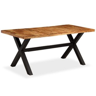Berkfield Home Dining Table Solid Acacia & Mango Wood 180x90x76 cm in Brown | Size: 180 x 90 x 76 cm