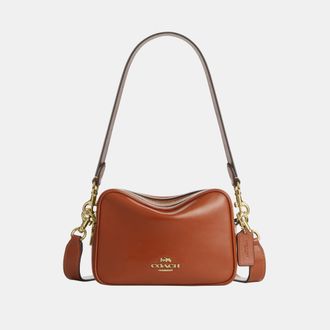 Coach Womens Mini Carey Crossbody Bag - Dark Brown Leather - One Size