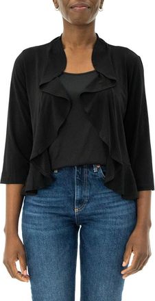 Nina Leonard Mesh Dot Bolero Cardigan in Black at Nordstrom Rack, Size X-Large