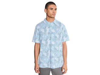 Tommy Bahama Costa Wave Palm Azul Polo Mens Clothing Blue Vault : 2XL, Nylon/Polyester/Spandex