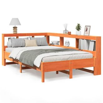 Berkfield Home Bookcase Bed without Mattress Wax Brown 120x190 cm Solid Wood Pine