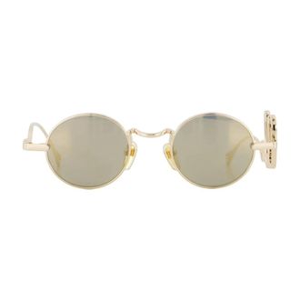 Chlo&eacute; Ronde metalen zonnebril - Dames - Accessoires - Geel - Maat: ONE Size