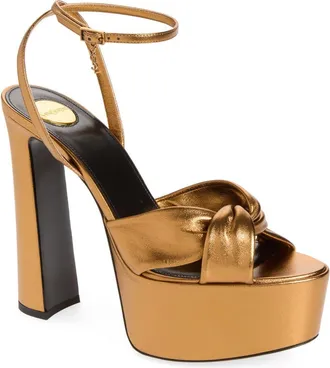Saint Laurent Franciane Platform Sandal in Tangerine at Nordstrom, Size 40.5