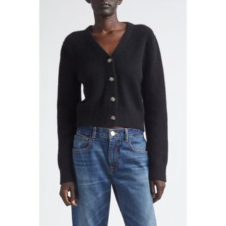 Brandon Maxwell The Sloane Cashmere & Silk Cardigan in Black at Nordstrom, Size Medium