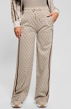 Guess Jean Logo Straight Leg Drawstring Pants in 4G Rhombus Buffy at Nordstrom, Size Small