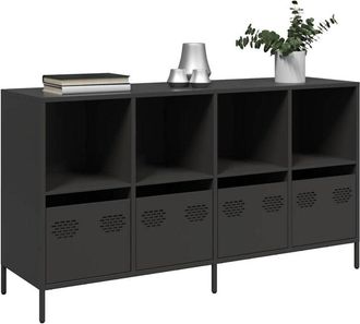 vidaXL Vidaxl - Credenza Nera 135x39x73,5 cm in Acciaio Laminato a Freddo