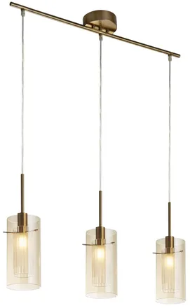 Searchlight Dimmbare Pendelleuchte Duo Ii 3-flammig, Bernstein