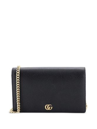 Gucci Petite GG Marmont Chain Wallet Leather Mini crossbody bag - Black
