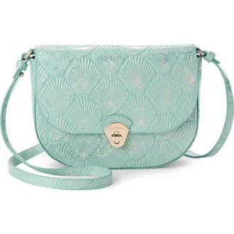 Brahmin Portia Embossed Leather Crossbody Bag in Waterfall at Nordstrom