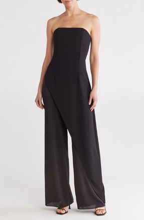 Alice & Olivia Alondra Strapless Jumpsuit in Black at Nordstrom Rack, Size 12