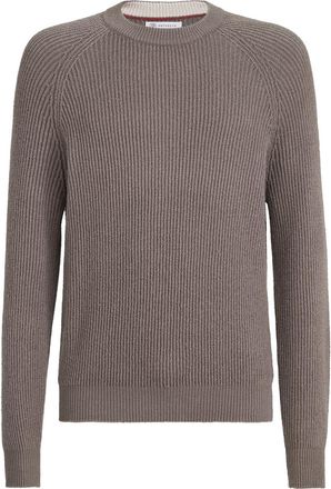 Brunello Cucinelli English Rib knit sweater in Hazelnut at Nordstrom, Size 56 It