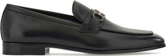 Ferragamo Black Slip On Gancio Loafers