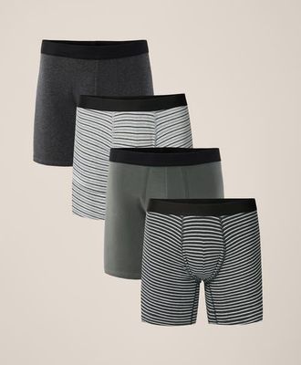 Pact Everyday Extended Boxer Brief 4-Pack in Midnight Harbor at Nordstrom, Size X-Large