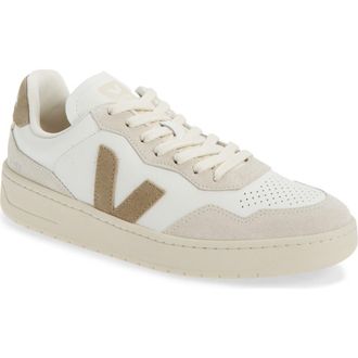 Veja V-90 Leather Sneaker in White Taupe at Nordstrom, Size 47