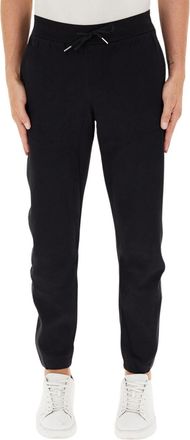 A|X Armani Exchange Mens The Grid, Sustainable, Logo Tape Sweatpants, Black, XS