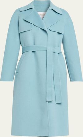 Michael Kors Wrap-Front Plush Wool Coat